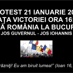 PROTEST BUCUREȘTI 21 IANUARIE 2024. PIAȚA VICTORIEI ORELE 16:00. TOATĂ ROMÂNIA LA BUCUREȘTI. JOS GUVERNUL – JOS IOHANNIS!
